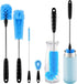 4 Pack Bottle Brush Cleaning Set,Multi-Function Long Handle Bottle Cleaner for Glasswares, Travel Coffee Mugs, Narrow Cup,Straw Cleaning Brush,Foo...