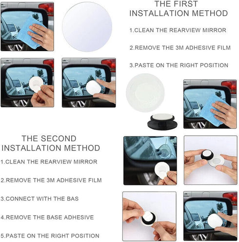 Blind Spot Mirror,2" Round HD Glass Frameless Convex Rear View Blind Spot Mirrors,360° Wide Angle Side Rear View Mirror for Car SUV and Trucks (2 ...
