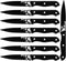 Stapava Steak Knives Set of 8, Stainless Steel Steak Knife Set Black, Sharp Serrated Dinner Knives Matte with Laser Pattern for Kitchen Restaurant...
