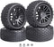 Hobbypark (4-Pack) 1/10 Scale Off Road Buggy Tires & Wheel Rims Set Front and Rear 12mm Hex Hubs with Foam Inserts for RC Hobby Car...