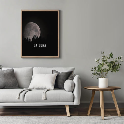 Posterizer 1 pcs-Lunar Full Moon Print-Minimal Dark Design-Landscape & Nature Art-Quotes and Poems-Decor for Home & Office- unframed wall art...