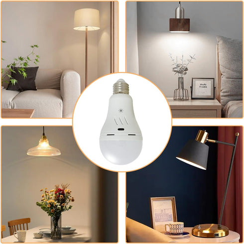 Rechargeable Light Bulbs with Remote Control,700lm, 2600mAh Battery Emergency Light Bulb for Power Outage and Camping Outdoor, 3 Level Dimmable, 3...