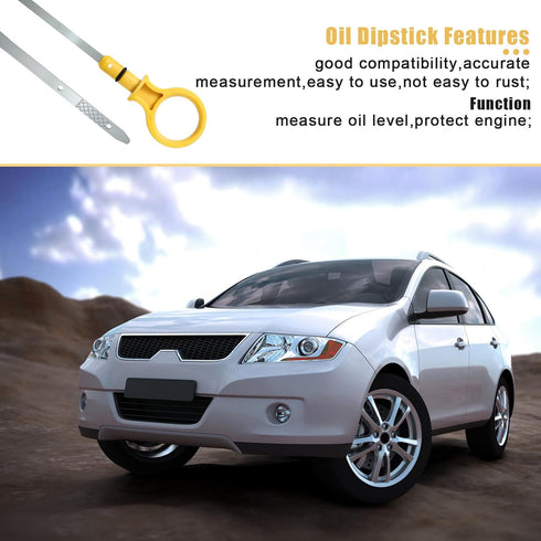Car Engine Oil Dipstick for OEM#CJ5Z-6750-A, Double Hole Dip Stick for Checking Oil, Oil Dipstick Replacement Professional Tools Compatible with F...