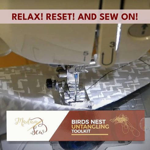 Madam Sew Birds Nest Untangling Tool Kit – Thread Hook and Stitch Releaser Set with Spare Blade Resolves Thread Bunching Under Fabric and Embroide...