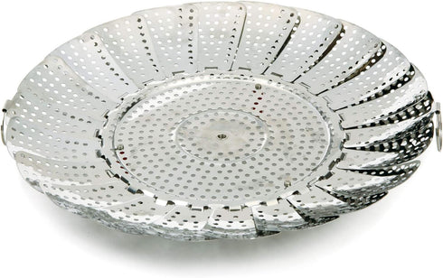 Norpro Large Vegetable Steamer with Detachable Silicone Post, Red, One Size, As Shown...