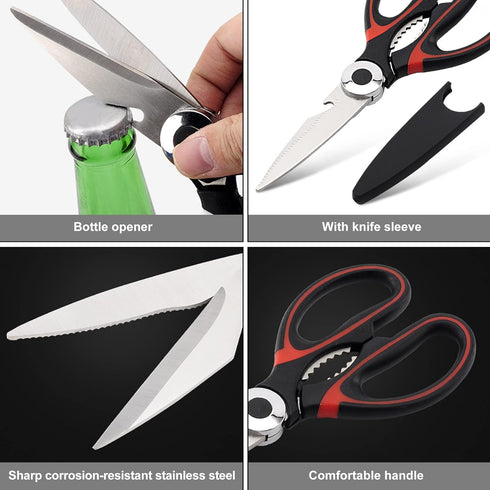 ATB Kitchen Scissor Heavy Duty Kitchen Shears with Protective Sheath Kitchen Meat Scissors, Stainless Steel Multi-function Scissors For Food Chick...
