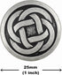 Bezelry 10 Pieces Tiny Celtic Knot Metal Shank Buttons. 25mm (1 inch) (Antique Silver)...