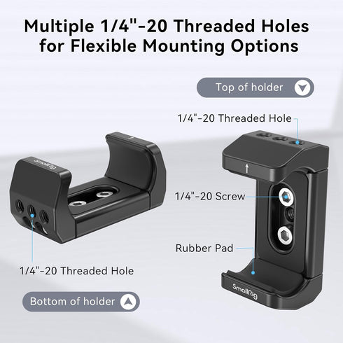 SmallRig Aluminum Power Bank Holder, Powerbank Mount Clamp Compatible with Width Range: 53 mm–84 mm (2.1–3.3 inches) and Thickness Range: 0 mm–18 ...