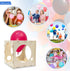 Worown 14 Holes Collapsible Wood Balloon Sizer Box, 1-10 Inch Balloon Sizer Cube, Balloon Size Measurement Tools for Balloon Arches, Balloon Colum...