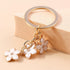 5 pcs Keychains for Women Girls,Flowers Charms Enameled Keychain Tassel Keyring Gifts Purse Bag Accessories Bulk...