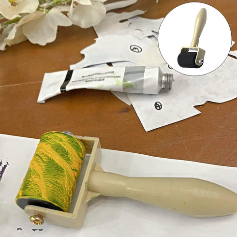 HRJZF 6 Pack Rubber Brayer Roller for Printmaking,Anti Skid Tape Construction Tools, Print,Great for Gluing Application Also,Ink and Stamping Tool...