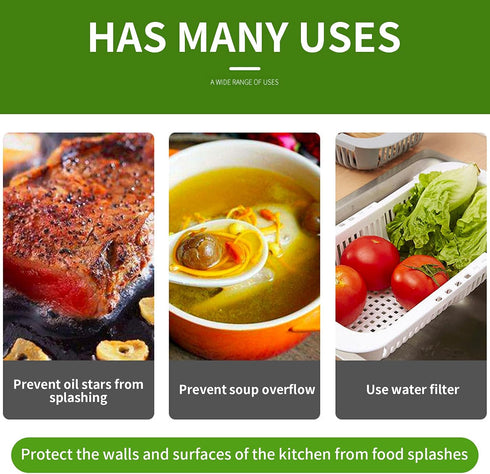 Stainless Steel Splatter Screen,Frying Pan Cover Splatter Guard Non-Stick Extra Fine Mesh Weave Grease Splatter Screen for Frying Pan,Pan Protecto...