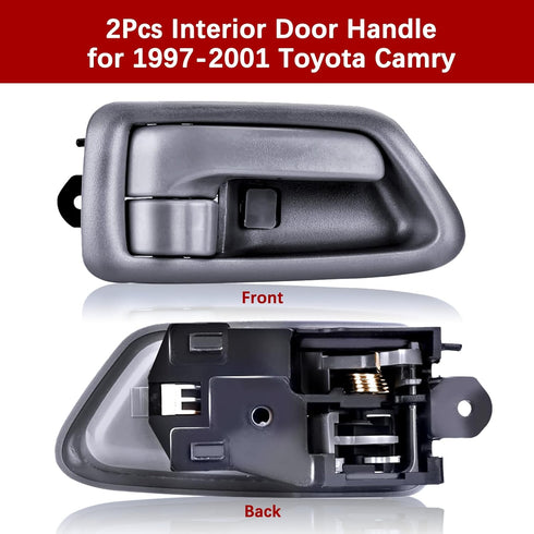 FAERSI 2Pcs Inside Interior Door Handle Front Rear Driver & Passenger Side Replacement for 1997 1998 1999 2000 2001 Toyota Camry, Gray.OE:69206-AA...