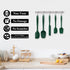 HOTEC High Heat Resistant Food Grade Silicone Rubber Spatula Set for Baking, Cooking, and Mixing Non Stick Dishwasher Safe BPA-Free Dark Green Set...