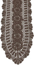 KEPSWET 100% Cotton Handmade Crochet Lace Oval Table Runner Coffee 12x60 Inch...