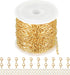 Jabogrii 32.8 Feet 18K Gold Plated Brass Paperclip Jewelry Chains Roll Oval Link Chain for Jewelry Making Gold Necklace Bracelet Chain Bulk for Wo...
