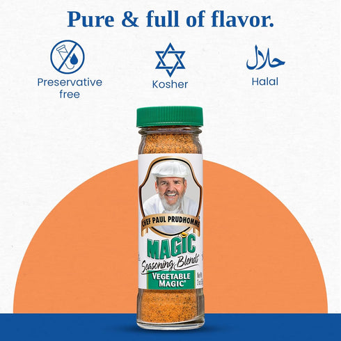 Chef Paul Magic Seasonings Blends Vegetable Magic Seasoning | No MSG & Preservatives | Kosher, Halal Certified | Perfect for Vegetable, Eggs & Mor...