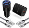 Super Fast Charger Type C Kit,18W Quick Charge 3.0 Wall Charger Car Adapter for iPhone 15/15 Pro/15 Pro Max, Samsung Galaxy S24 A55 A35 A15 A14 A1...