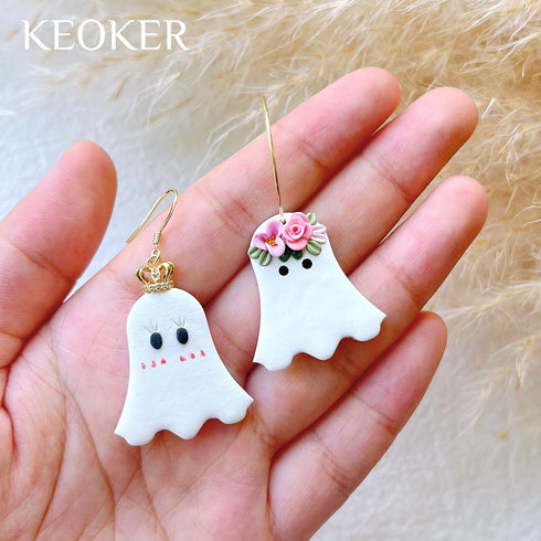 KEOKER Halloween Clay Cutters, Clay cutters for Halloween Earrings Making, 10 Shapes Halloween Clay Earrings Cutters, Halloween Polymer Clay Cutte...