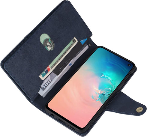 Asuwish Phone Case for Samsung Galaxy S10e Wallet Cover and Tempered Glass Screen Protector Leather Flip Credit Card Holder Stand Lanyard Wrist St...