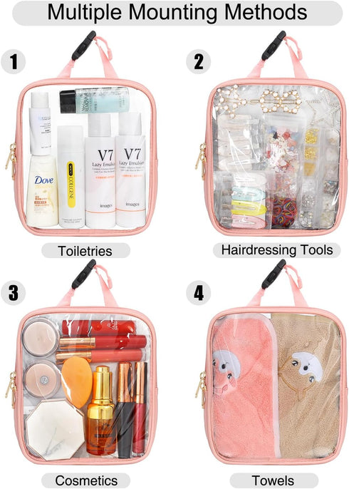 Tsa Approved Toiletry Bag,Clear Makeup Bag,Quart Size 3-1-1 Travel Bags fit for 3 oz Travel Bottles,Waterproof Toiletries Cosmetic Pouch Bag,Small...