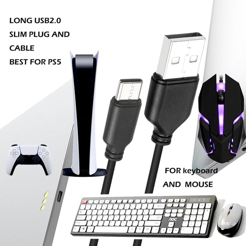 Long USB A Mouse 20FT, High Performance Wired Mouse - USB Mouse for Windows PC Desktop, Laptop, Notebook, Mac, computerand Chromebook, for Righty ...