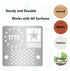 GORGECRAFT 6.3 Inch Independence Day Metal Stencils American Flag 50 Star and 13 Stars 1776 Stainless Steel USA Army Templates for Wood Burning En...