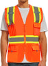 High Visibility Safety Vest with 9 Pockets, Reflective Tape Zipper Front, Work Vest for Men & Women (X-Large, Orange)...