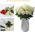 Veryhome Artificial Flowers Silk Roses Fake Bridal Wedding Bouquet for Home Garden Party Floral Decor 10 Pcs (White Straight stem)...