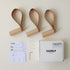 XAOMLP Wooden Coat Hooks Wall Mounted Vintage Single Organizer Hangers, Handmade Craft Hat Rack 3pcs...