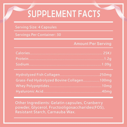 Multi Collagen Peptides Powder for Women - Type I, II, III, V, X - Hydrolyzed Collagen Peptides, Supports Skin Hair Nail & Joint, Grass-Fed, Non-G...