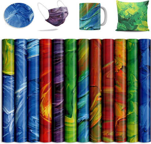 Sublimation Transfer Sheets, 12 Pcs 12x12" Pumping Pattern- Pre-Printed Sublimation Paper for Mug Heat Press, Coaster Blanks, DIY T- Shirts...
