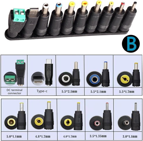 Laptop DC Power Adapter Kits 41 PCS Universal 5.5 mm x 2.1 mm DC AC Power Adapter Tips Connector for Thinkpad Power Supply Plug Jack Sets...