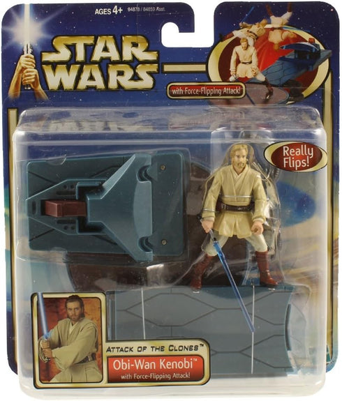 Star Wars Episode II Attack of The Clones: OBI-Wan Kenobi with Force Flipping Attack...