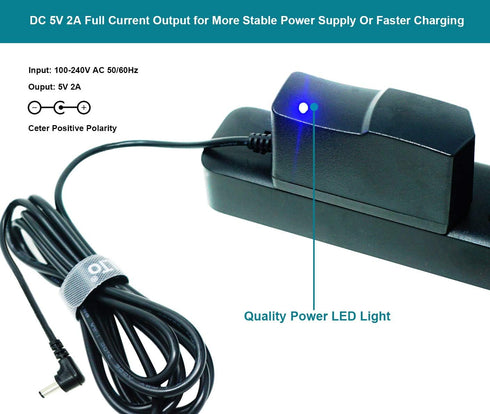 5V 2A AC Power Adapter with 3.5mm x 1.35mm Connector Plug, Wall Charger Power Adaptor for Tablets, Wireless Router, Switches, USB Hubs, Android TV...