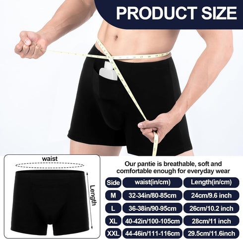 Jiuguva 13 Pcs Urine Test Complete Kit Includes 1 Lining Pocket Boxer Briefs 2 Portable Empty Urine Temperature Bottle 10 Adhesive Temperature Str...