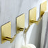 DELITON Adhesive Towel Hooks Gold - 4 Pack Towel Hook for Coat Robe Stick on Bathroom Wall Brushed Gold Finish Stainless Steel...