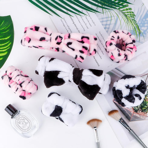 6 Pcs Puffy Spa Headband and Wristbands for Face Washing Skincare Headbands for Women Face Wash Headband Soft Makeup Skin Care Hair Accessories fo...