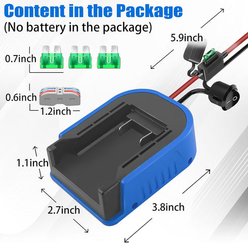 Power Wheel Adapter for Kobalt 24V Battery DIY Adapter, with Fuse & Wire Terminal,14 Gauge Wire, 30Amp Fuse and Switch Button, for DIY RC Trucks, ...