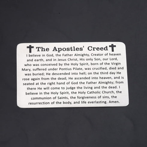Gzrlyf The Apostles Creed Wallet Card I Believe in God Christian Engraved Wallet Insert Christian Prayer Gifts Religious Gift(Apostles Creed Walle...