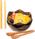 Set of 2 Jumbo Star Coconut Bowls, 2 Wooden Spoons & 2 Reusable Bamboo Straws - 100% Natural, Hand Carved by Artisans, Eco-Friendly & Sustainable ...