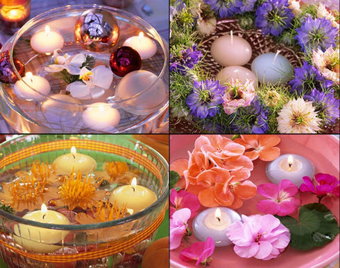 Floating Candles,Classic Unscented Tealight Shape Candles with 100PCS Silk Rose Petals,Mini Candle Discs for Weddings,Anniversaries,Birthdays,Home...