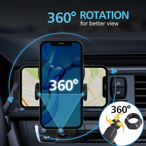Wireless Car Charger Mount,15W Qi Fast Charger, Wireless Car Charger Smart Sensor Air Vent, Automatic Clamping Phone Holder for iPhone14/13/12/11/...