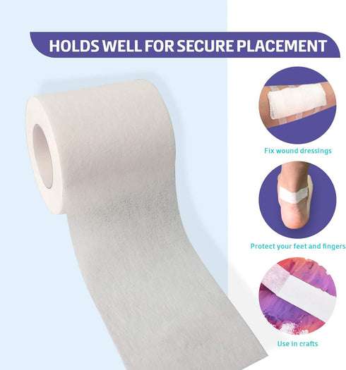 Conkote Soft Paper Surgical Tape 2" x 10 Yards, Gentle Adhesion and Hypoallergenic, 6 Rolls...