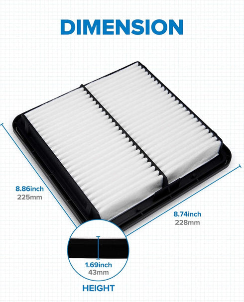 PHILTOP Engine Air Filter CA9997 Replacement for Subaru Impreza (2008-2016), Legacy (2005-2019), Outback (2005-2019), WRX (2015-2018), Forester (2...