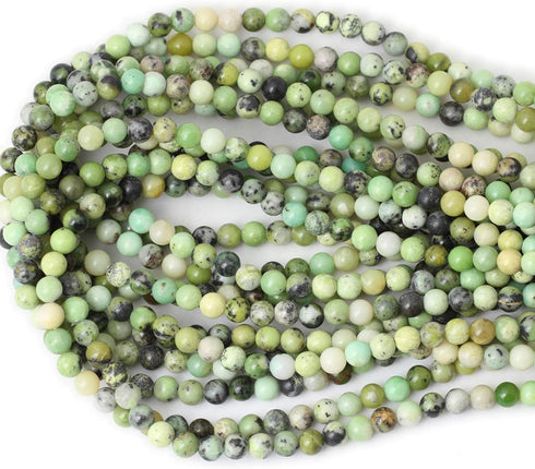 60PCS 6mm Natural Australian Jade Gemstone Round Loose Beads for Jewelry Making DIY Handmade Materials 1 Strand 15"...