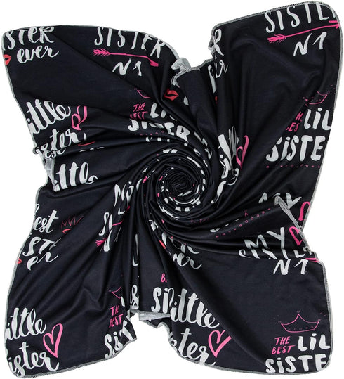 Galabloomer Newborn Receiving Blanket Headband Set Flower Print Baby Swaddle Blankets (Black Sister)...