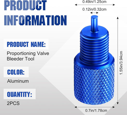 Frienda 2 Pcs Brake Proportioning Valve Bleeder Tool Drum Brake Tool Proportioning Valve Brake Tools for Disc/Disc and Disc/Drum Pv2 Pv4 (Blue)...