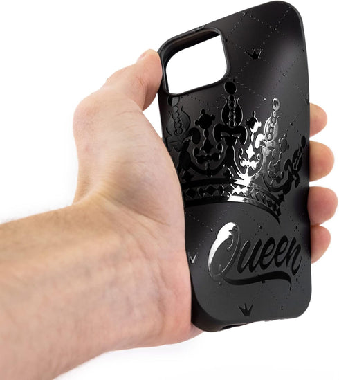 Black Matching Phone Cases compatible with - iPhone 13 Pro Max - 6.7 inch for Couple King and Queen Cover Cute Anniversary Boyfriend Girlfriend En...