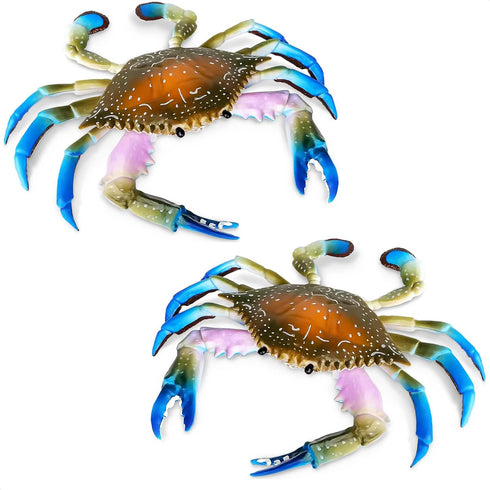 2Pcs Crab Toys for Babies - Realistic Sea Creature Toys Educational Model Ocean Animals Toys Crab Toy Bath - Plastic Crawling Crab Baby Toy Ocean ...